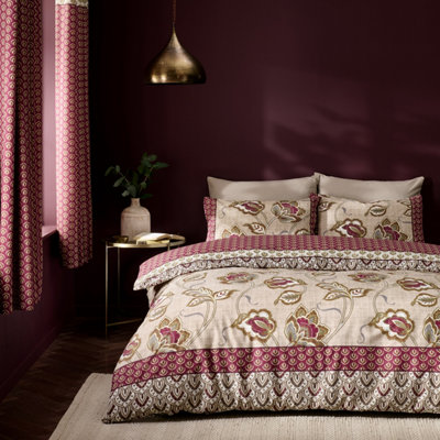Catherine Lansfield  Kashmir Paisley Floral Reversible Duvet Cover Set - Natural - King - Image 8