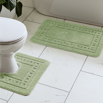 B&Q -  Bathroom Armoni Bath Mat And Pedestal Set Sage