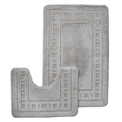 B&Q -  Bathroom Armoni Bath Mat And Pedestal Set Grey