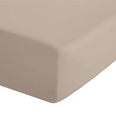 Catherine Lansfield Easy Iron Percale Combed Extra Deep King Fitted Sheet Natural - Image 6