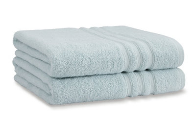 Julian Charles Blue Catherine Lansfield Zero Twist Duck Egg Cotton Towels - 2Pk Bath Sheet - Image 7