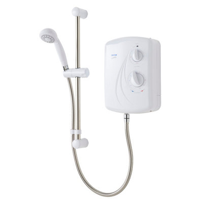 B&Q -  Enrich Gloss White Electric Shower8.5Kw