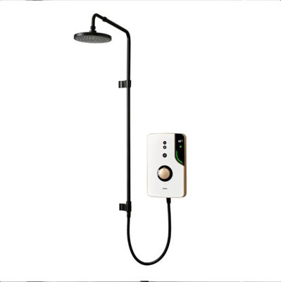 Triton Enlight 9.5Kw Taupe Thermostatic Electric Shower Black Uniq Kit from B&Q