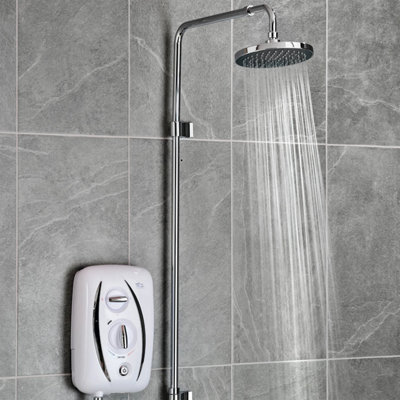 Triton T80Z Fast Fit 10.5Kw Thermostatic Electric Shower With Uniq Kit White from B&Q