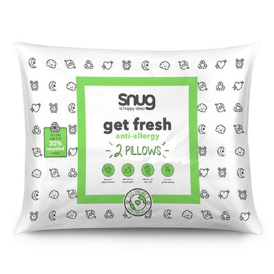 Snug Get Fresh Medium Anti-Allergy Fibres PillowPair Of 2