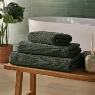 Silentnight (Hand Towel, Green) Popcorn Waffle Towel 100% Cotton Bci, Super Soft And Absorbent - Image 4