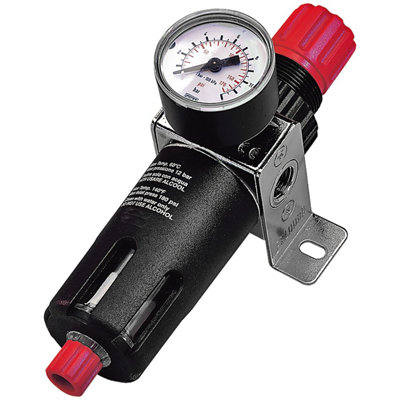 Sip 1/4" Filter Regulator With GaugeL5.5 X W11 X H23 Cm from B&Q