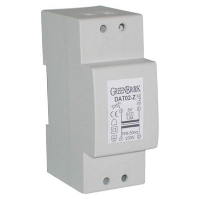 Greenbrook Dat02A Din Rail Mount Chime/bell Transformer 4/8/12V Ac -1A from B&Q