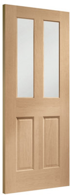 Xl Joinery Malton Pre-Finished Internal Oak Door With Clear Bevelled Glass1981 X 686 X 35mm (27") from B&Q