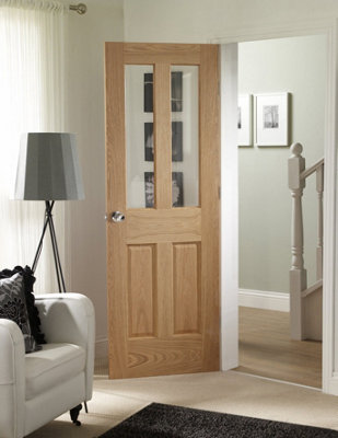 XL Joinery Internal Oak Malton Shaker With Clear Glass1981 X 838 X 35mm (33") from B&Q