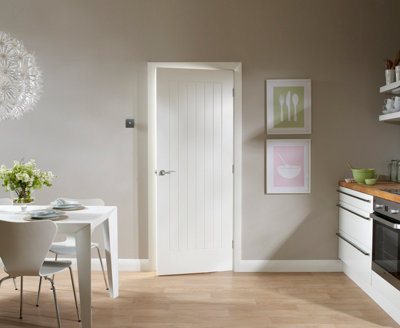 XL Joinery Internal White Primed Suffolk2040 X 826 X 40mm from B&Q