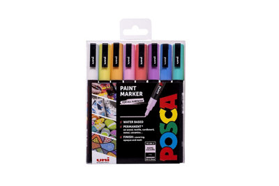 Posca Pens Pc-3M Fine Acrylic Felt Tip Coloured Permanent Paint Markers For Adults And Kids. Perfect For ColouringFabric, from B&Q