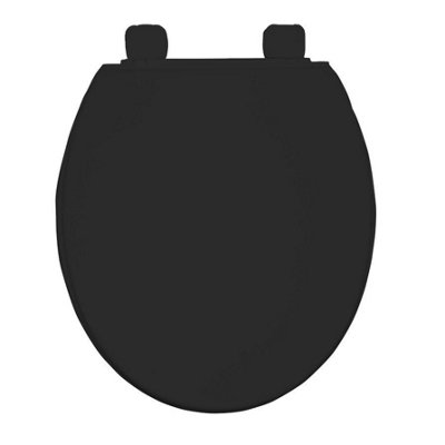 B&Q - Traditional Toilet Seat Black Bathroom Round Bottom Fix Plastic  Chester