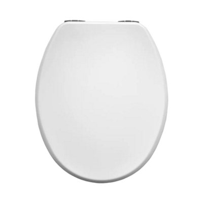 Bemis Moulded Wood Slow Close Ultrafix Chrome Hinge Toilet Seat 365 X 430 from B&Q