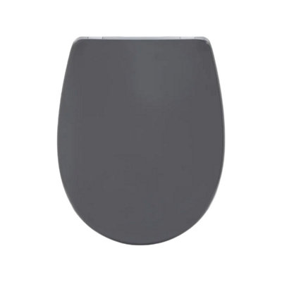 Bemis Click & Clean Classic Grey Standard Soft Close Quick Release Toilet Seat from B&Q