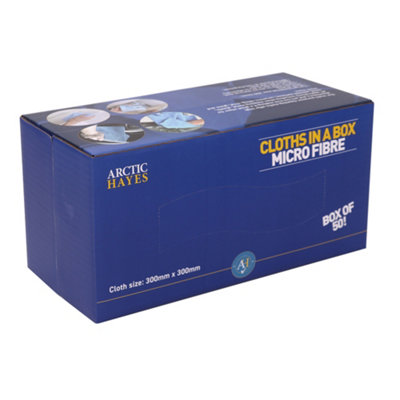 Arctic Hayes Microfibre Cloth SetBox Of 50 Blue Mfcbox50