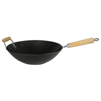 Dexam Non-Stick 34Cm Professional Gauge Carbon Steel Wok from B&Q