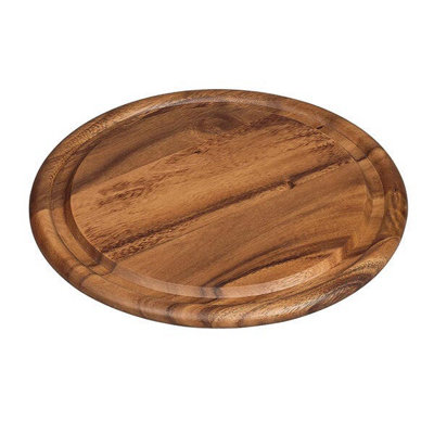 Tala Round Lacquered Acacia Board With Groove from B&Q