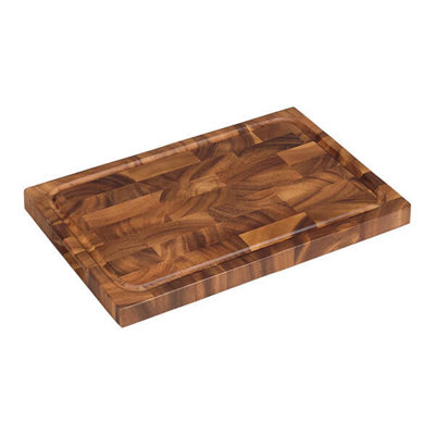 Tala Lacquered Acacia Dual Purpose Rectangular End Grain Board With Groove from B&Q