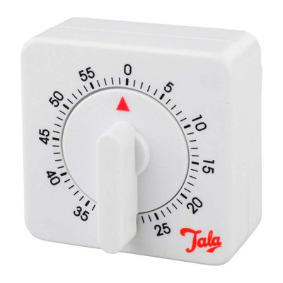Tala Kitchen Cooking Baking Plastic Manual 60 Minutes Square Timer - White - Image 5