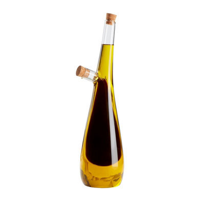 Oil Vinegar Cruet Dual Storage Bottle Container Glass Cork Lid Soy Sauce Liquid from B&Q