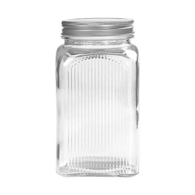 B&Q -  Glass Jar With Screw Top Lid 1250Ml