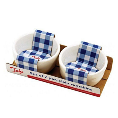 B&Q 2 Pack Porcelain Ramekins 7Cm Soufflé & Crème Brûlée Baking Dishes, Small Dessert Bowls For Dips Sauces & Serving