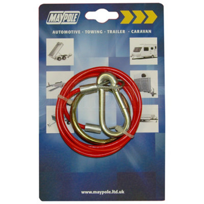 Maypole Breakaway Safety Cable Red 1M X 2mm Towing Trailer Caravan Towbar Mp498 from B&Q