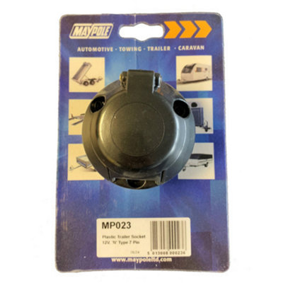 B&Q -  12N Type 7 Pin Plastic Socket Towing Electrics Caravan Trailer Connector