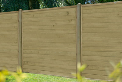 Forest Garden 6Ft (1.83M X 1.83M) Pressure Treated Horizontal Tongue And Groove Fence PanelPack Of 3 from B&Q