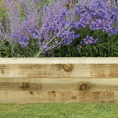 Forest Garden Rough-Sawn Edge Green Timber Sleeper (L)1.8M Pack Of 1 from B&Q