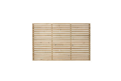 Forest Garden 1.8M X 1.2M Pressure Treated Contemporary Slatted Fence Panel Pack Of 4 from B&Q