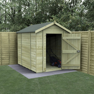 Forest Garden 8X6 Apex Shed Timberdale 25Yr Guarantee Tongue And Groove Pressure Treated No Window