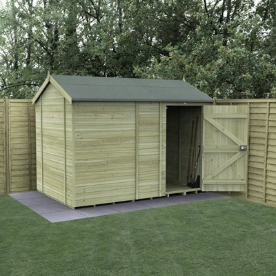 Forest Garden 10X6 Reverse Apex Shed Timberdale 25Yr Guarantee Tongue And Groove Pressure Treated No Window
