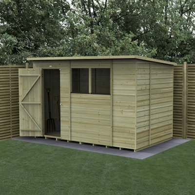 B&Q -  10X6 Pent Shed Beckwood Shed 25Yr Guarantee Shiplap Pressure Treated- 2 WindowsWith Base
