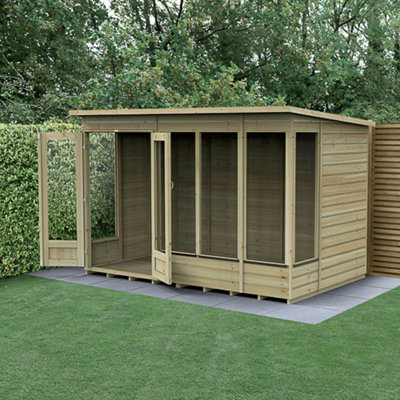 B&Q -  10X6 Pent Beckwood Summerhouse 25Yr Guarantee Shiplap Pressure Treated Double Door5 Windows