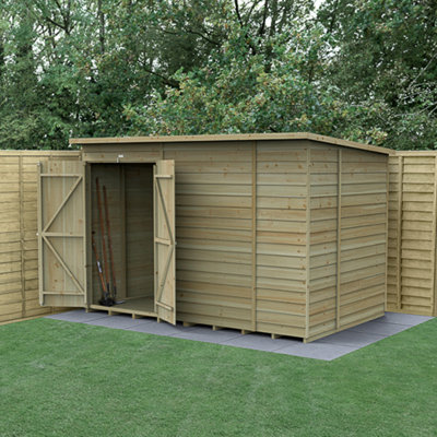 B&Q -  10X6 4Life Pent Shed 25Yr Guarantee Overlap Pressure TreatedNo WindowsDouble Door