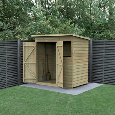 B&Q -  6X4 Pent Shed Beckwood Shed 25Yr Guarantee Shiplap Pressure Treated1 WindowDouble Door