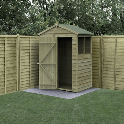 B&Q -  5X3 4Life Apex Shed 25Yr Guarantee Overlap Pressure TreatedSingle Door2 Window