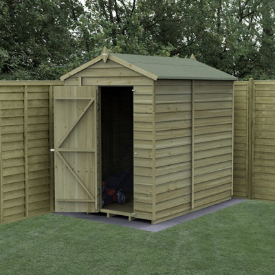 B&Q -  7X5 4Life Apex Shed 25Yr Guarantee Overlap Pressure TreatedSingle DoorNo Window