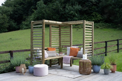 B&Q -  Firenze Wooden Garden Corner Arbour