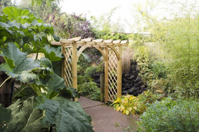 Forest Garden Large Wooden Garden Ultima Pergola Arch from B&Q