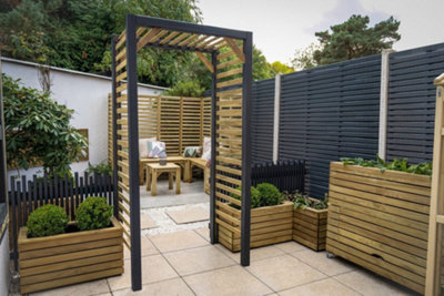 B&Q -  Modern Wooden Garden Slatted Arch
