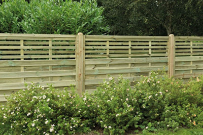 Forest Garden 1.8M X 1.5M Pressure Treated Decorative Kyoto Fence PanelPack Of 3 from B&Q