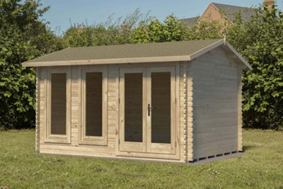 Forest Garden Chiltern 4.0M X 3.0M Log Cabin - Apex Roof, Single Glazed 24Kg Felt, No Underlay