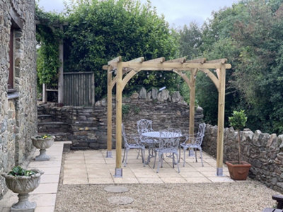B&Q -  Ultima Wooden Garden Pergola2.4 X 2.4M