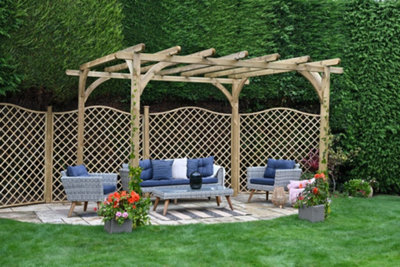 B&Q -  Ultima Wooden Garden Pergola3.6 X 3.6M
