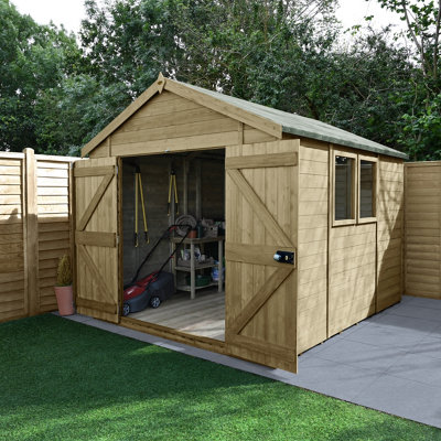 Forest Garden Timberdale 10X8 Apex Shed - Double Door