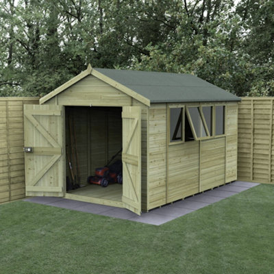 Forest Garden Timberdale 12X8  Apex Shed - Double Door