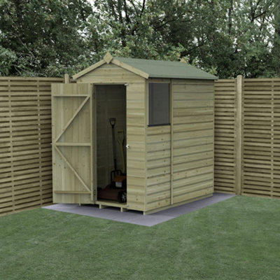 B&Q -  6X4 Apex Beckwood Shed 25Yr Guarantee Shiplap Pressure Treated 1 Window